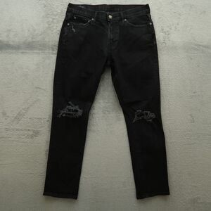 Abercrombie Fitch Jeans Mens Size 31x30 Black Athletic Skinny Stretch Distressed